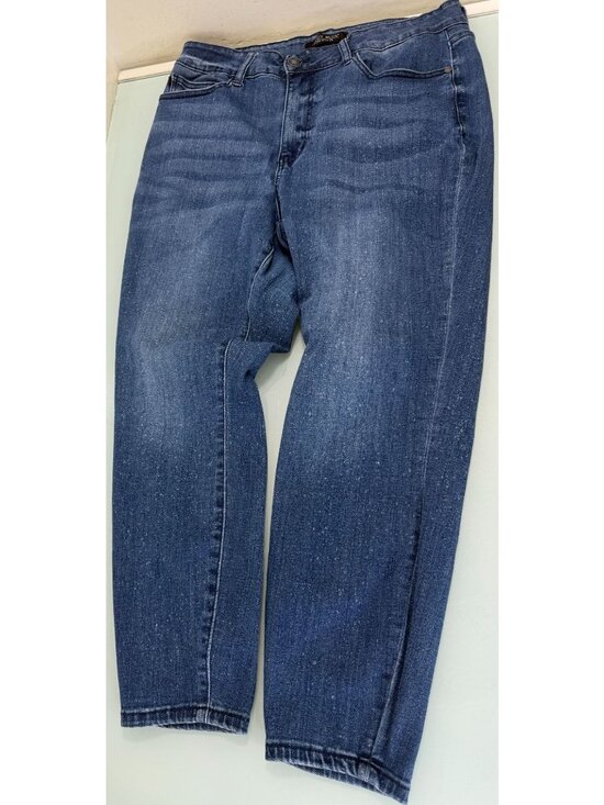 Judy Blue Denim - Judy Blue Jeans 16W Splattered Mineral Wash Relaxed Fit Jeans Speckle JB88226
